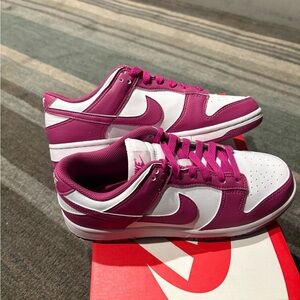 Nike Women's Fuchsia and White Sneakers